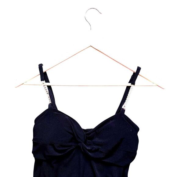 VTG Y2K Ruby Rox Banded Bottom Black Dress Women's Size Medium - Picture 3 of 5